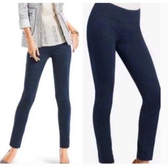 Cabi Newport Stretch Skinny Pants Size 8 #814 (lot of 2, one Navy and one Gray) - Picture 3 of 12